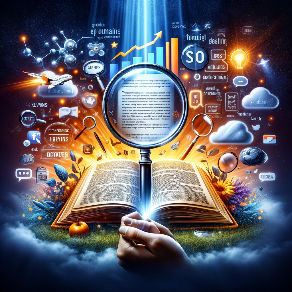 Illuminated book symbolizing the power of SEO and quality content in digital marketing.