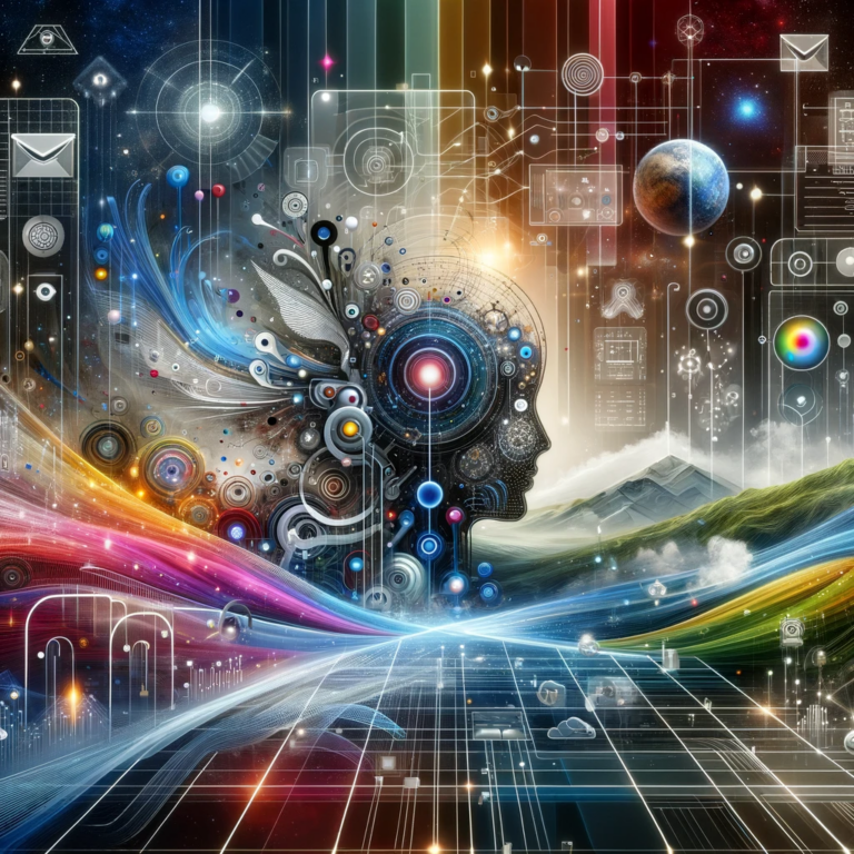 Digital artwork showcasing the integration of AI and machine learning in future web design.