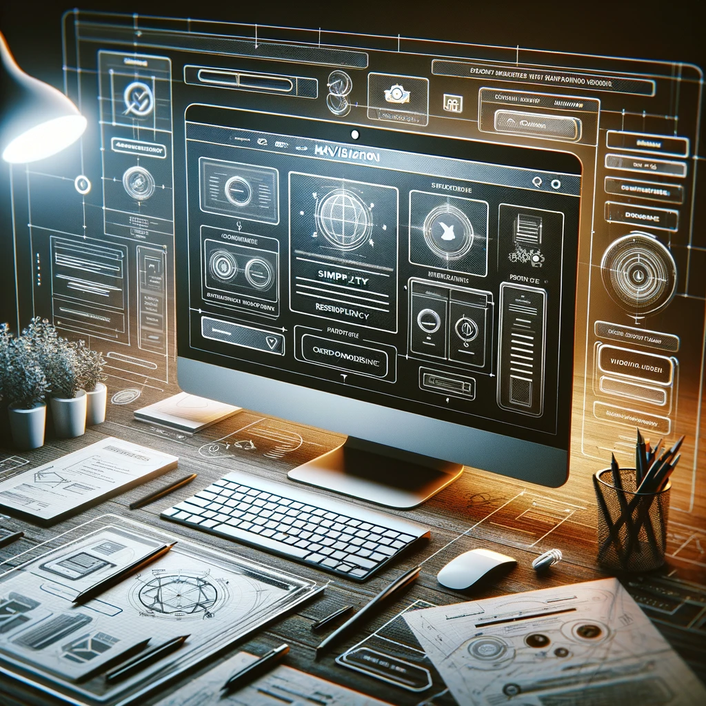 Futuristic workspace showcasing advanced computer interface for sophisticated data analysis and creative design tasks.