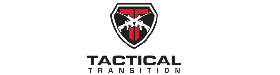 Tactical Transition logo with wolf, shield, and bold text in grayscale and red.